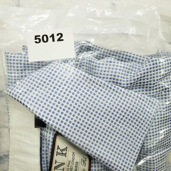 Thomas Pink MENS 16-34.5 Blue Button Up Shirt Long Sleeve Classic Fit Woven - Picture 14 of 14